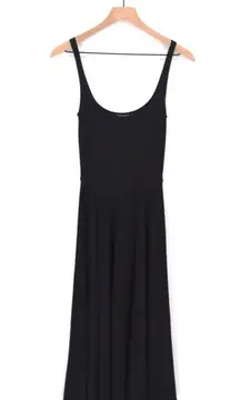 Reformation August Midi Dress Sleeveless Stretch Knit in Black Women's XS