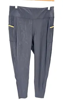 Alala High Waist Black Gold Print Leggings L NWT Sculpt Pocket Athleisure Yoga