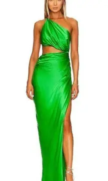 The Sei x Revolve One Shoulder Cut Out Gown in Palm 2 New Womens Long Dress