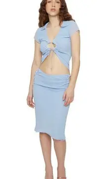 SKIRT NWOT Guizio Pearl Keyhole MIDI SKIRT in baby Blue