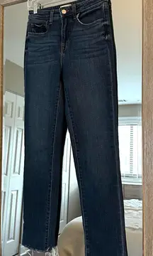 L’AGENCE High Rise Straight Leg Raw Hem Jeans Size 24 00