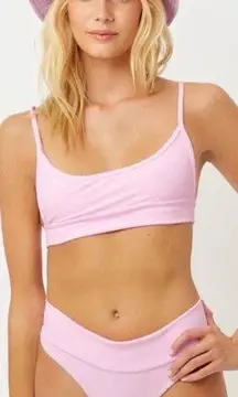 frankie's bikinis NWT  Low Cut Ribbed Cheeky Bikini Bottom Ligh Pink XS