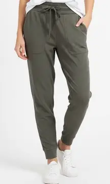 Lululemon Align Ribbed Jogger Pants Olive Green Size 4 Drawstring Pockets