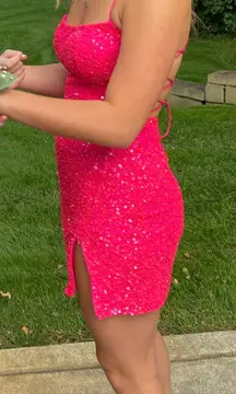 Sherri Hill Hot Pink Short Homecoming Dress