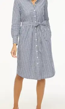 J. Crew Mercantile Striped Shirt Dress with Belt Long‎ Sleeve Casual Size S