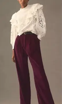 FARM RIO Purple Plum‎ Corduroy Flare Pants Size Extra Small NWT