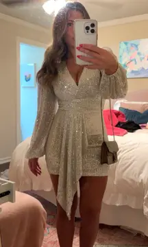 Long sleeve Sequin mini dress