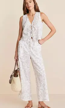 Loft Lou & Grey NWT Jungle Linen Cotton Wide Leg Crop Pant & Tie Front Tank XXL