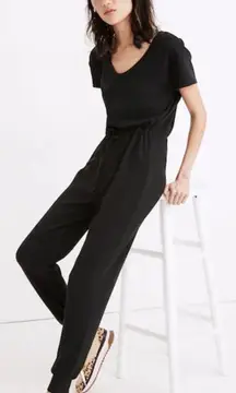 Madewell MWL Womens Breeze Drawstring Lounge Slouchy Jumpsuit Size XS True Black