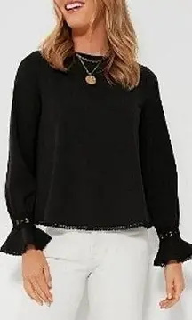 Tuckernuck Pomander Place "Palmer" Black Lace Ruffle Top