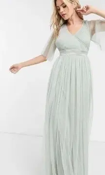 ASOS  Anaya With Love Petite Bridesmaid tulle flutter sleeve maxi dress