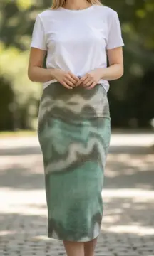 NWT ZARA TIE DYE KNIT SKIRT Wool Alpaca Blend Lightweight Bloggers Fave Medium