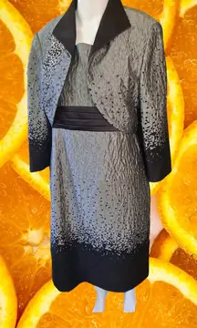 Nischelle 2 Piece Dress Suit with Sleeveless Dress  Beaded Flower Top‎ Size 16