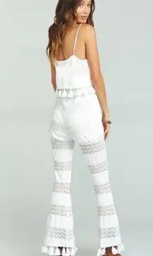 NWT Show Me Your MuMu Tassel Baby Bells Pants in Mademoiselle Lace White
