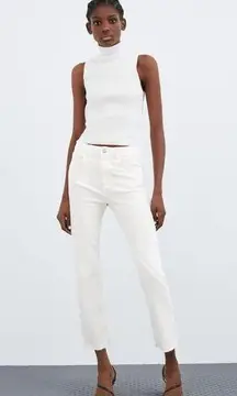 NWT Zara High Rise Ankle Length Slim Jeans in White sz 2