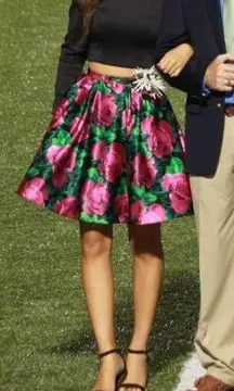 Rose Crop Top Short Cocktail Dress Set