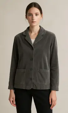 CP Shades Velvet Button-Front Jacket – Gray – Women’s-Estimated Size Small