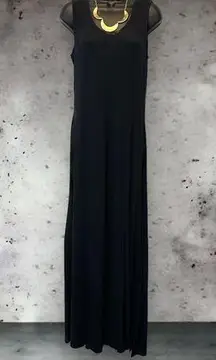 black maxi dress high side slits size small