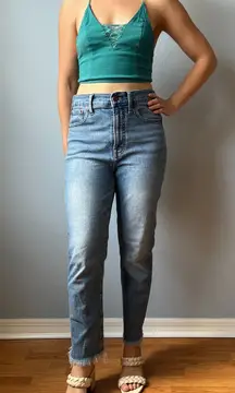 Madewell The Perfect Vintage Crop Raw Hem Jeans Size 28