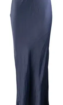 Miss Selfridge Women's Blue Silky Satin High Waisted Midi Maxi Slip Skirt Sz XS
