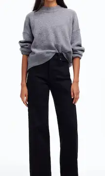 Madewell The Perfect Vintage Wide-Leg Jean in Black Rinse Wash Size 26 NWT