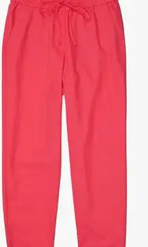 NWT J.Crew Size 22 Mercantile Women Drawstring Pant‎ Pink Guava Plus Size Linen