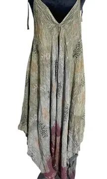Sacred Threads Size OS Dress Midi Boho Lagenlook Gypsy Sleeveless Abstract