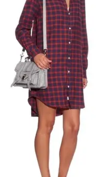 Frank‎ & Eileen Mary Checked Flannel Shirtdress Red Blue Small