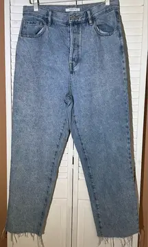 PACSUN Waist size 29 High Rise Straight Raw Hem 100% cotton blue jeans