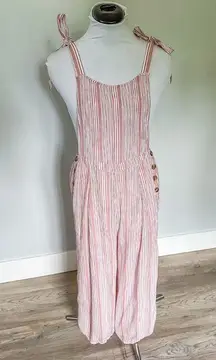 American Eagle Pink Striped Overall Style Jumper