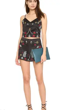 . black embroidered short set