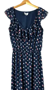 Floral Navy  Dress L