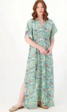 Tolani Collection Paisley Maxi Kaftan Dress - Cream Multicolor, Size Medium NWT