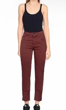 brunello cucinelli red the cropped jeans raw edge size 12