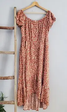 Indigo Rose Floral Boho Cottagecore Dress Size XL