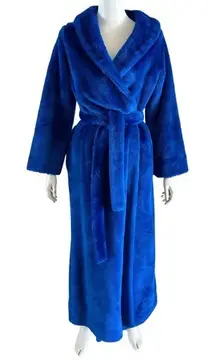 70s VTG Montgomery Ward‎ Electric Blue Plush Shag Robe Cozy Retro Unisex
