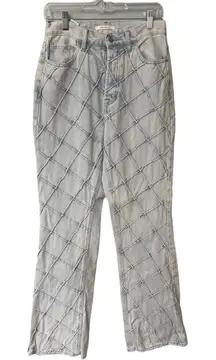 PacSun High Rise Bootcut Quilted Jeans Light Wash Size 27