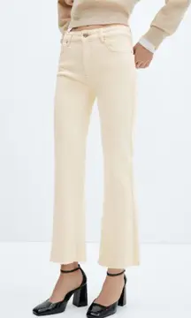 Mango Caramel/Brown Crop Flare Jeans