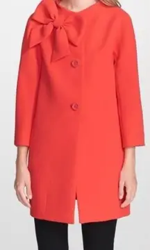 Kate Spade Dorothy Coat In Lollipop Red With Bow Jacket Size Small