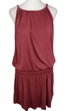 Michael Lauren Berry Pink Sleeveless Knit Dress Smocked Waist NWT Size Medium