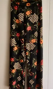 Floral Palazzo Pants, Medium