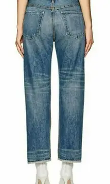 Helmut Lang Inside Out Oversized Boyfriend‎ Jeans Blue Denim White Pockets 31