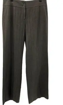 Jones New York Size US 10 Petite Y2K Brown Striped Straight Leg Trouser Pants