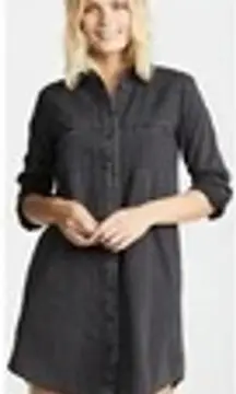 Madewell Black Denim Shirtdress Size XS Colton Wash Gray Pockets Button Down