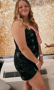 Black And Sparkly Formal Wrap Dress