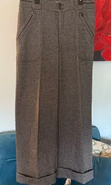 Elevenses Tweed Herringbone Wide Leg Pants Alpaca Blend Anthropologie Womens 8 M