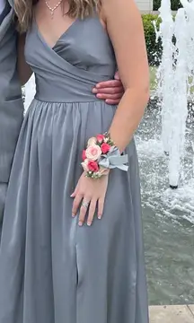 Silky Grey Prom Dress