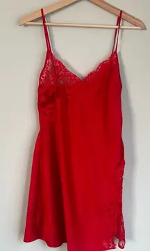 Victoria’s Secret Red Dare to Dream Lace & Satin Slip Dress Size Small