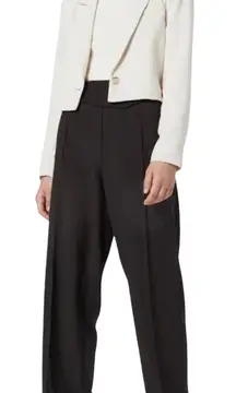 Topshop Pants Asymmetric Ruffle Overlay Design Durable Fabric Solid Black 14 NWT