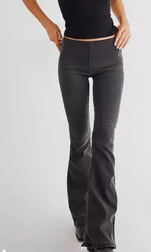 Free People Penny Grey Pull On Flare Jeans Grey  25